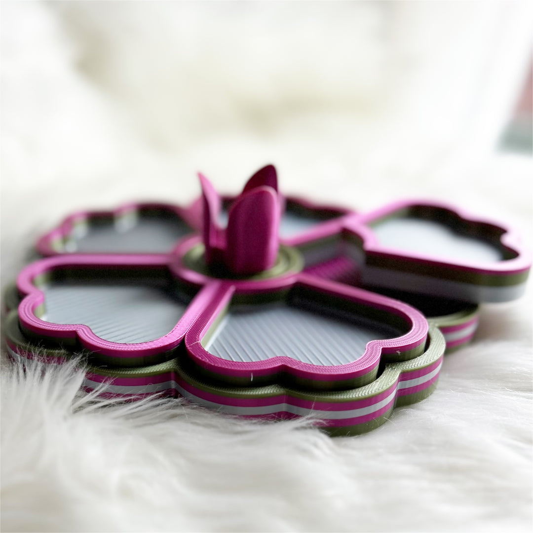 Flower Tray Olive Rose Silver