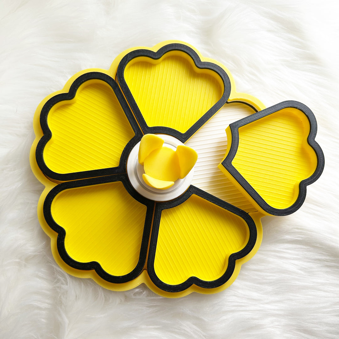 Flower Tray  Yellow Black White