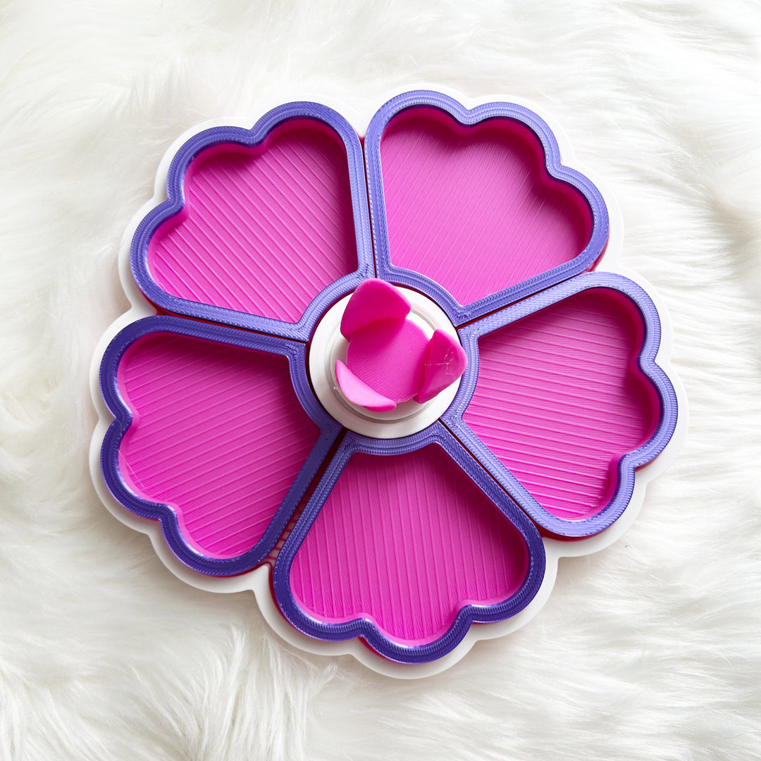 Flower Tray White Hot Pink Dk Purple