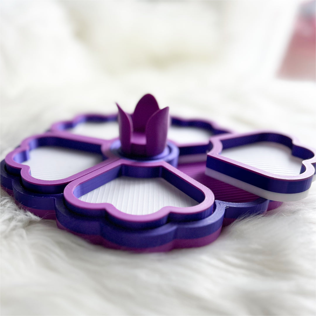 Flower Tray Purple Dk Purple White