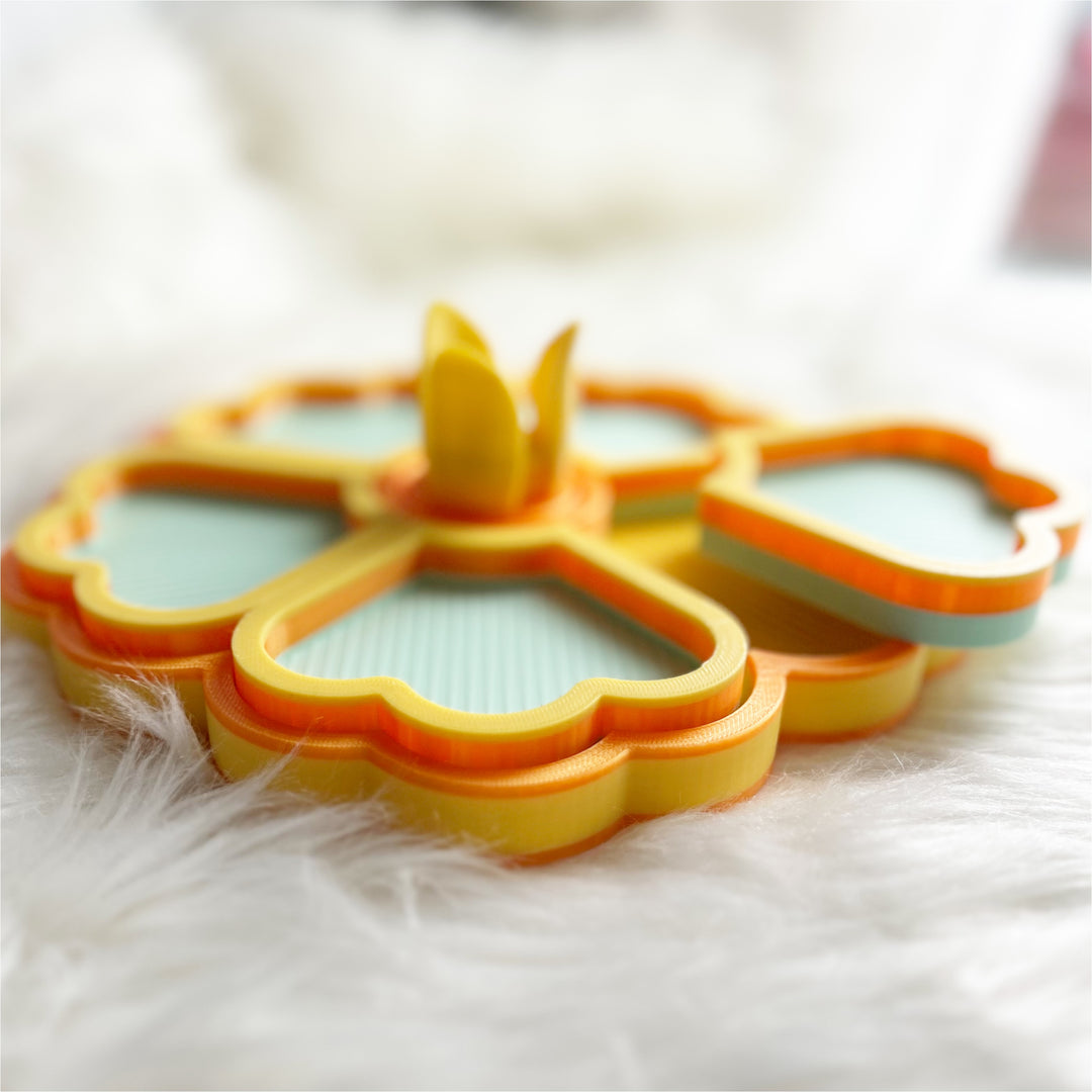 Flower Tray Orange Yellow Mint