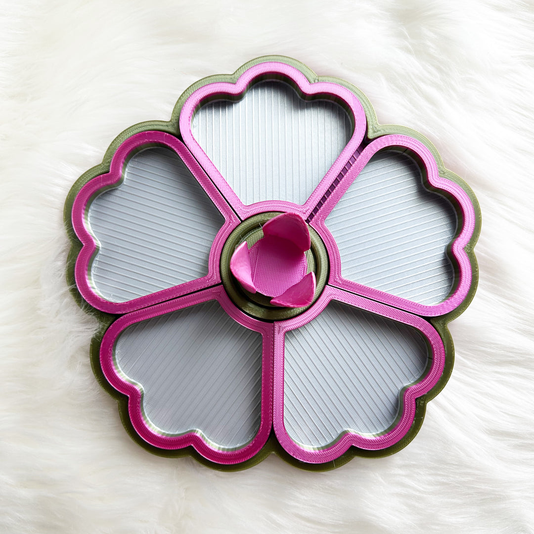 Flower Tray Olive Rose Silver