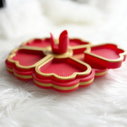 Flower Tray  Red Gold Red