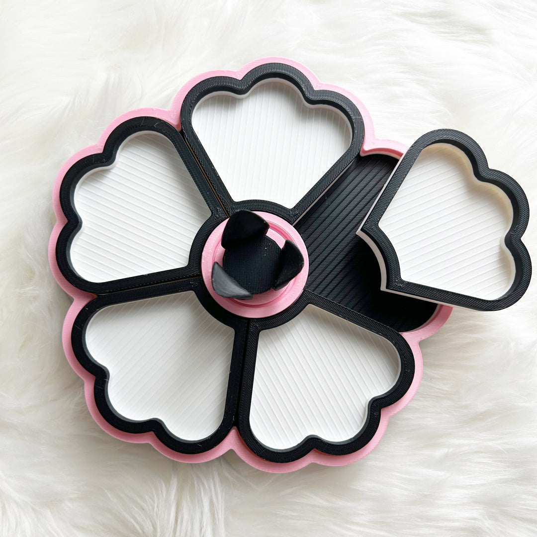 Flower Tray Black White Pink