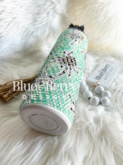 Spider Stripe Ready to Ship Rhinestone Tumbler Glass Rhinestones 30oz