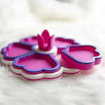 Load image into Gallery viewer, Flower Tray White Hot Pink Dk Purple
