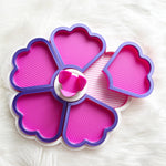 Load image into Gallery viewer, Flower Tray White Hot Pink Dk Purple
