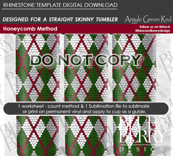 Argyle Green Red Digital Download Template