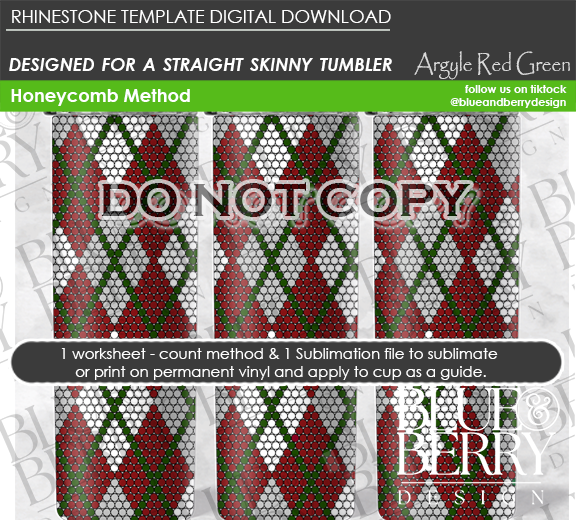 Argyle Red Green Digital Download Template