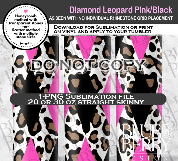 NO GRID Diamond Leopard Pink Black Digital Download