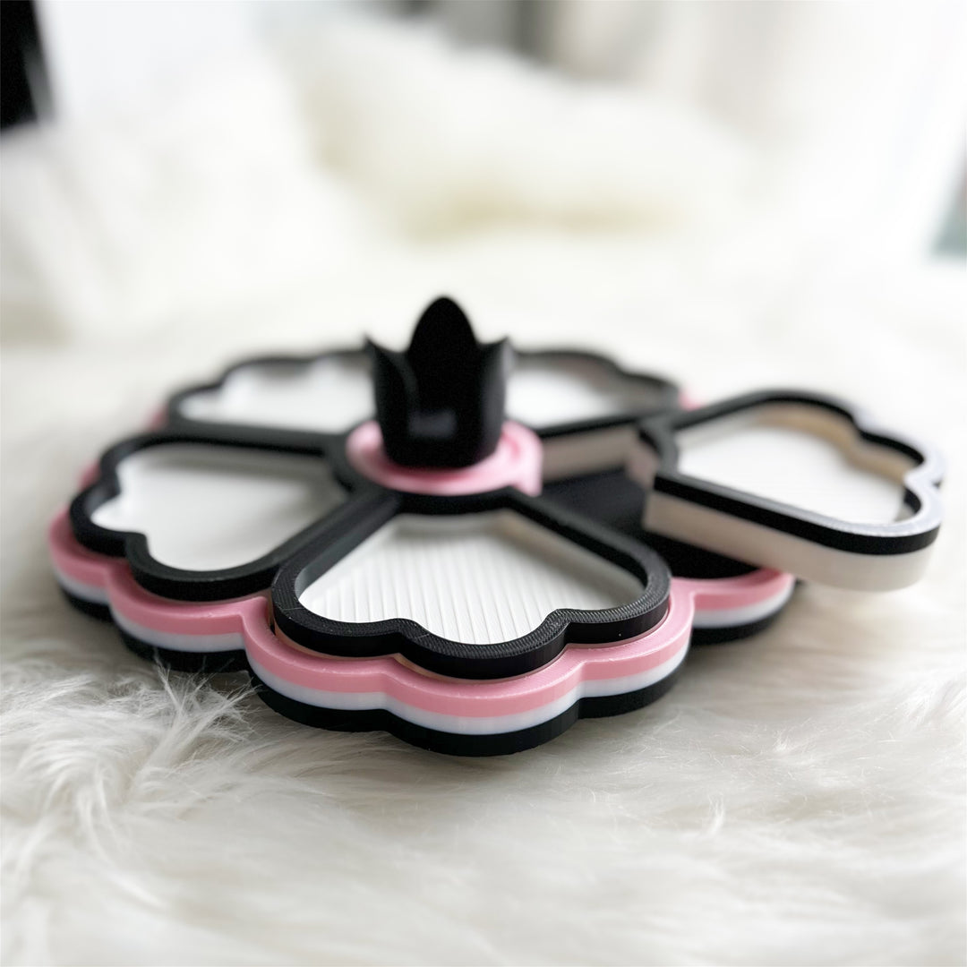 Flower Tray Black White Pink