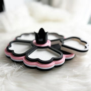 Flower Tray Black White Pink
