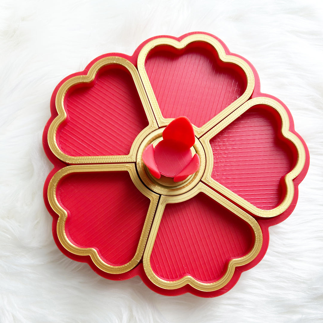 Flower Tray  Red Gold Red