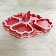Flower Tray Peach White