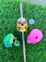 Load image into Gallery viewer, Skull Straw Topper
