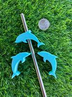 Load image into Gallery viewer, Dolphins Straw Topper
