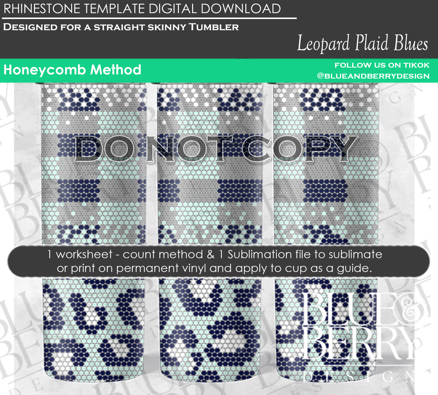 Leopard Plaid Teal Digital Download Template