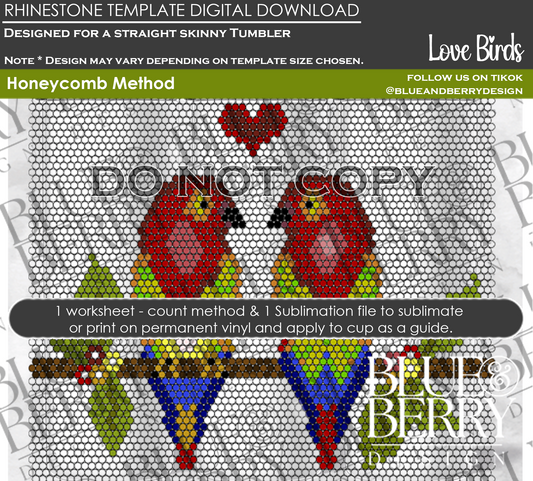 Love Birds Digital Download Template