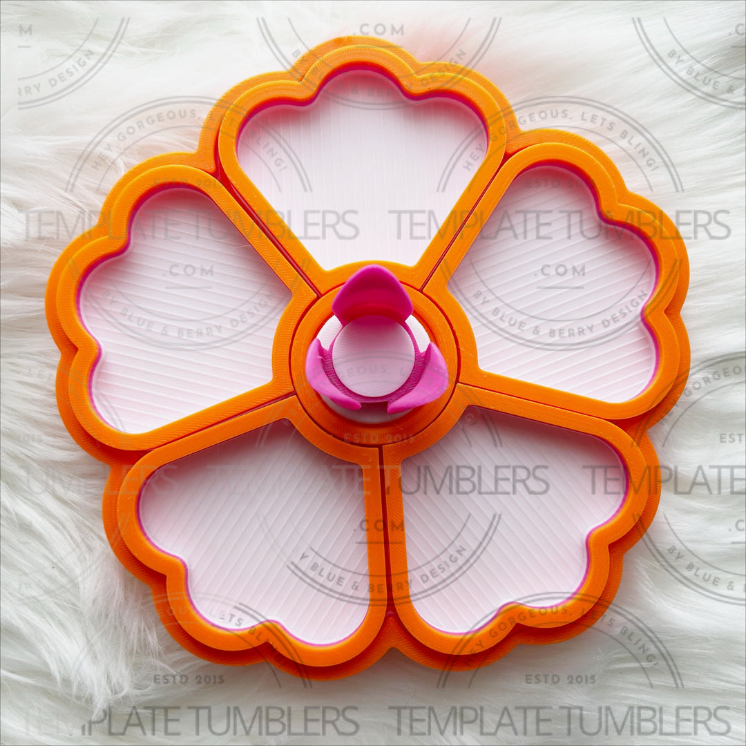 Flower Tray White Pink Orange