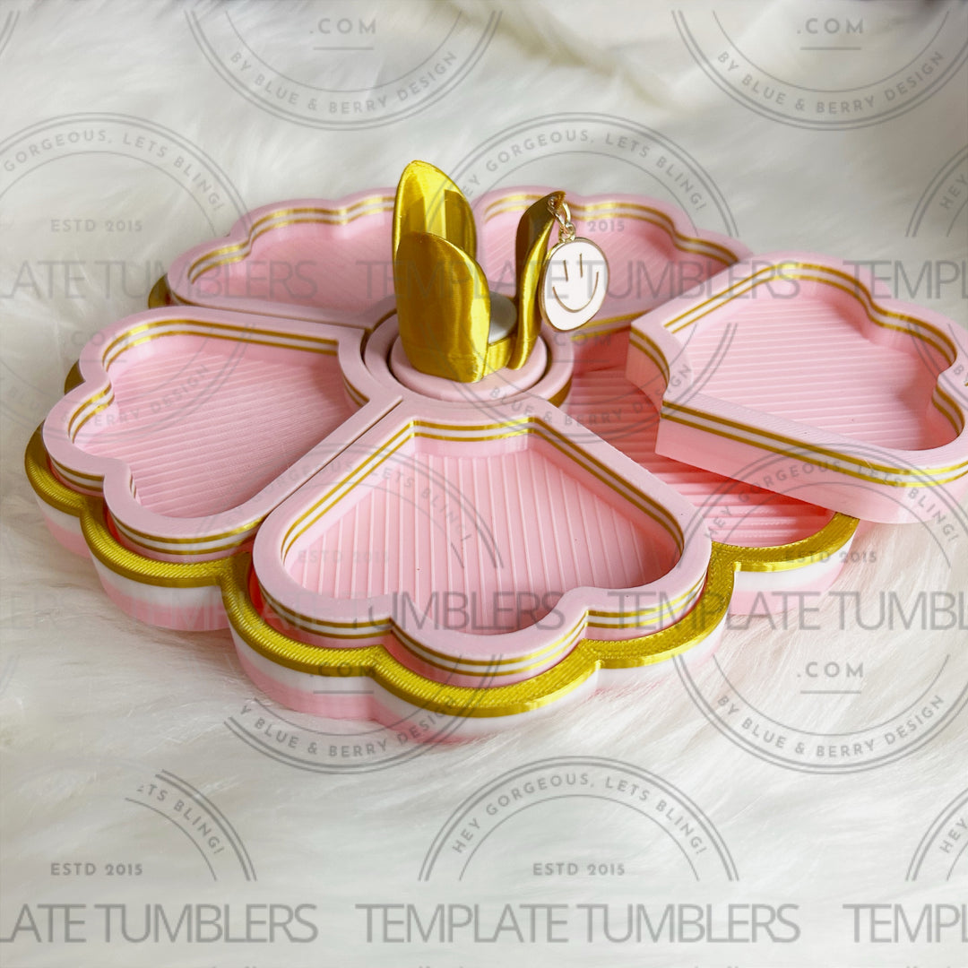 Flower Tray Pink Pink Gold