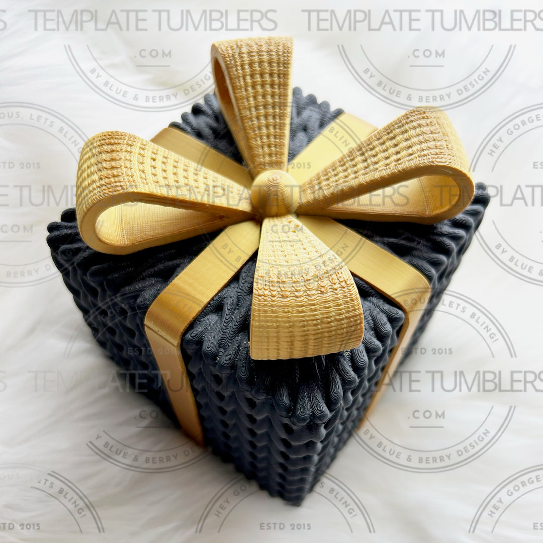 Knitted Box Black/Gold Bow