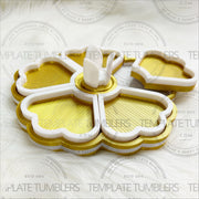Flower Tray Gold/White