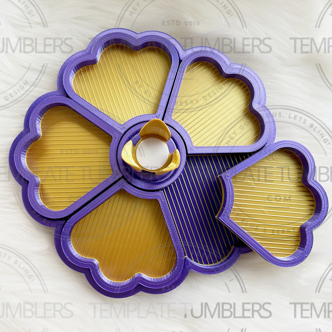 Flower Tray Purple Silk/Gold