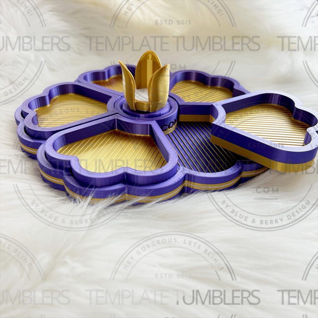 Flower Tray Purple Silk/Gold