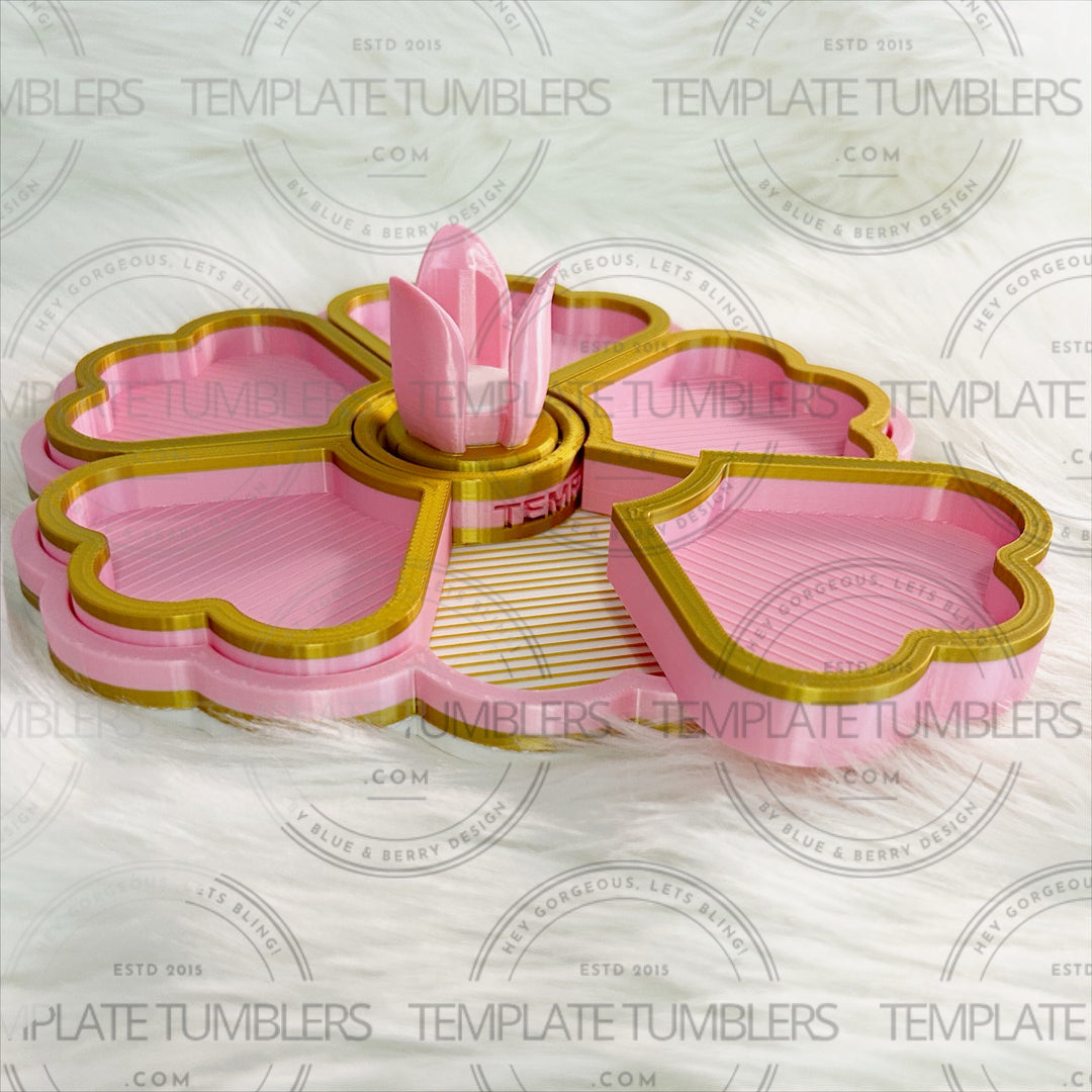 Flower Tray White Gold Pink