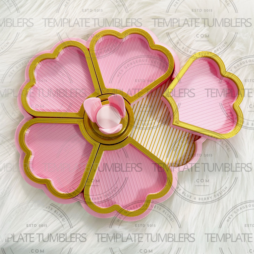 Flower Tray White Gold Pink