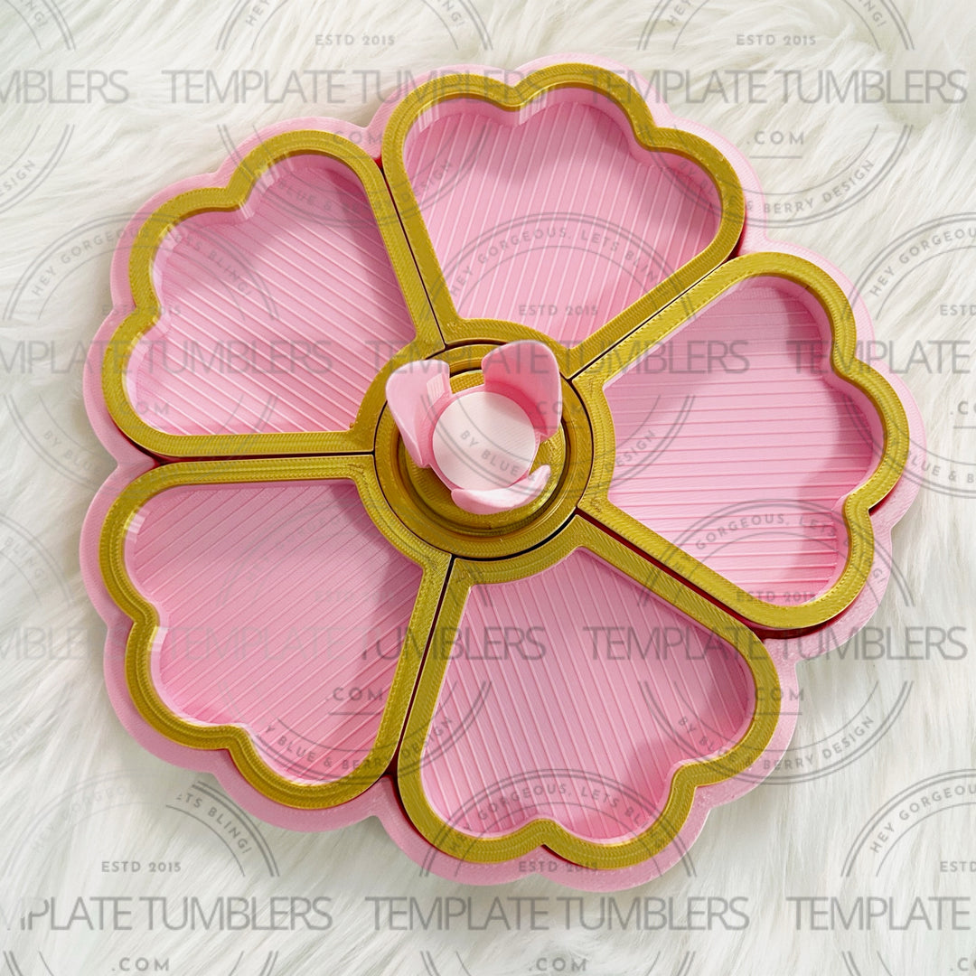 Flower Tray White Gold Pink