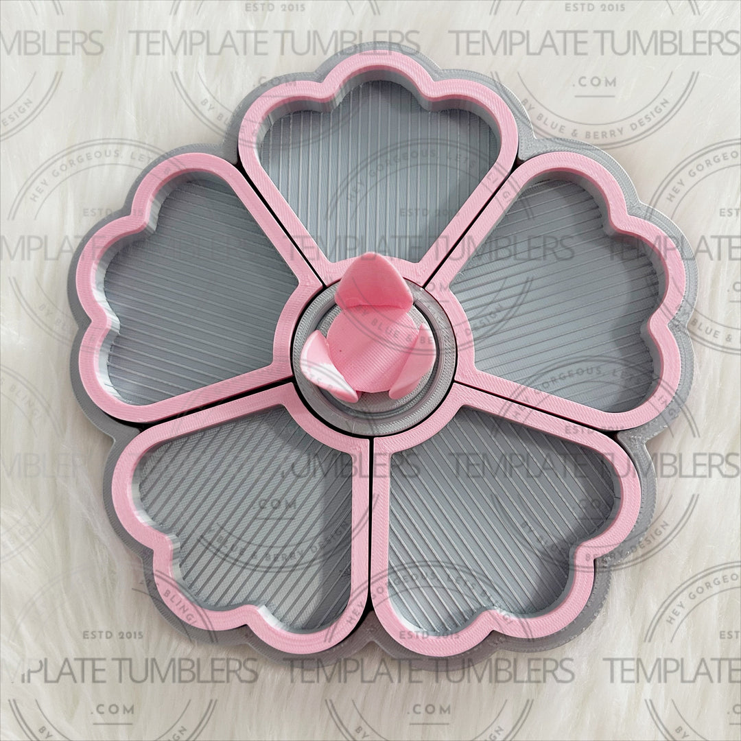 Flower Tray Pink Grey White