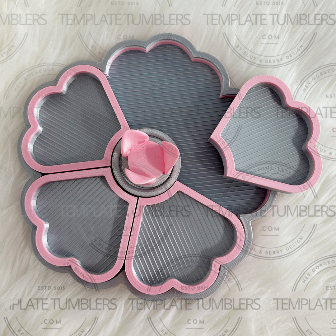 Flower Tray Pink Grey White