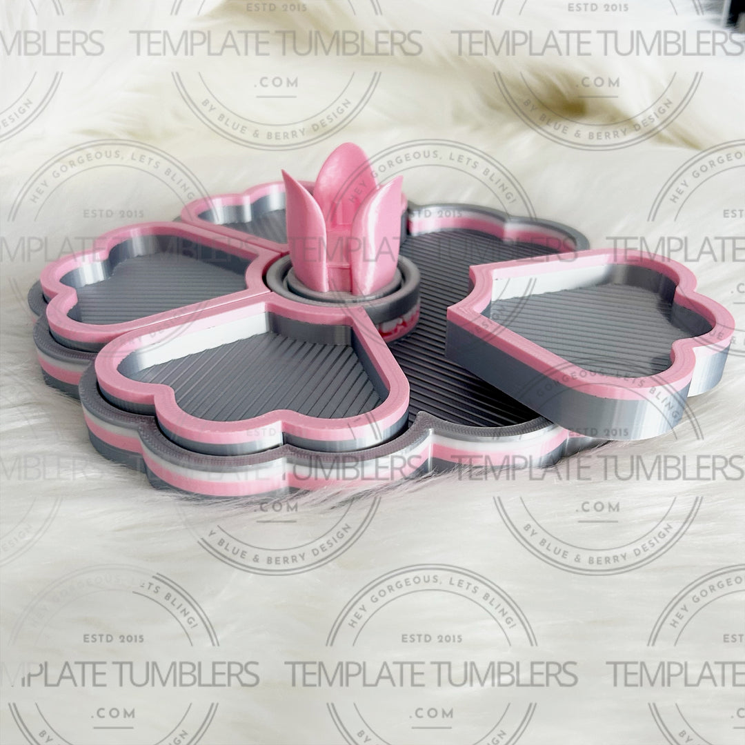 Flower Tray Pink Grey White