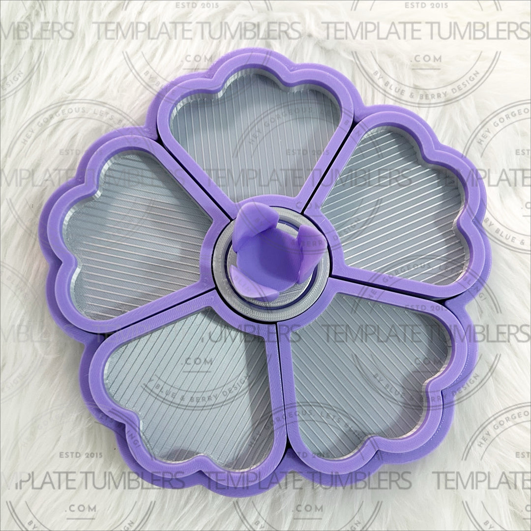 Flower Tray Lavender Silver White