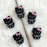 Load image into Gallery viewer, Kitty Skelly Straw Topper
