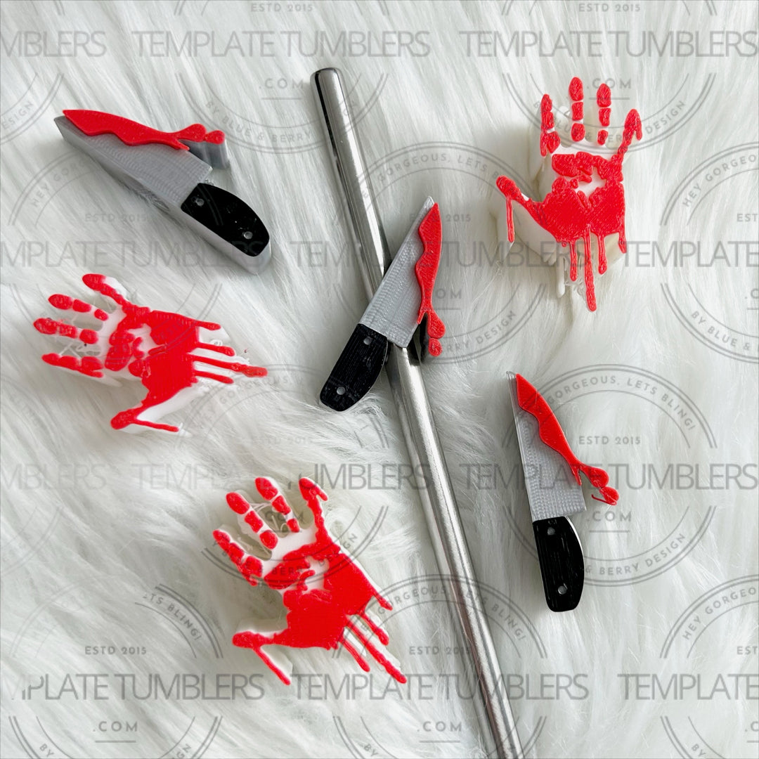 Bloody Knife Straw Topper