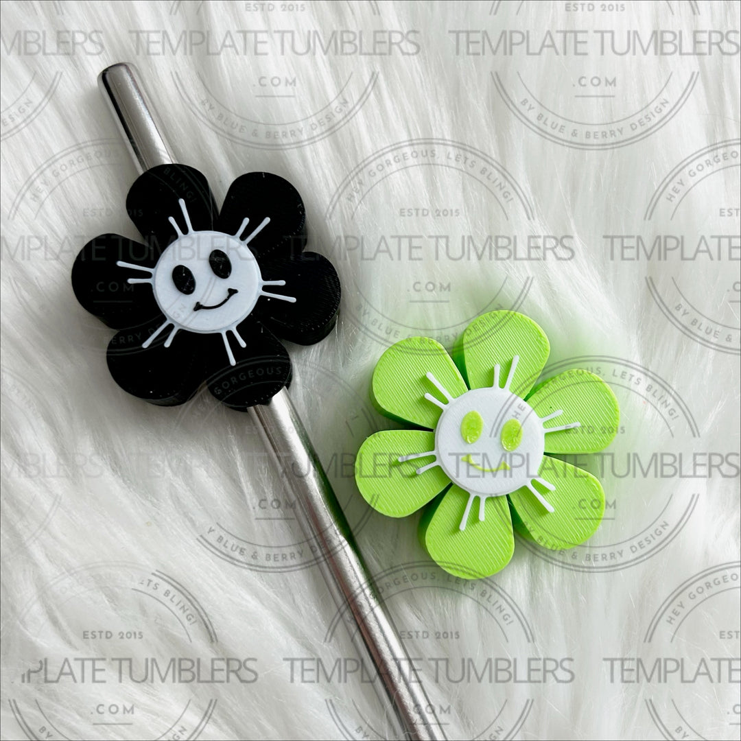 Smiley Flower Straw Topper
