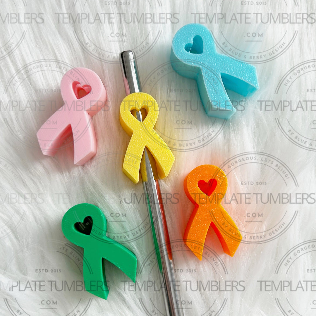 Awareness Ribbon Straw Topper