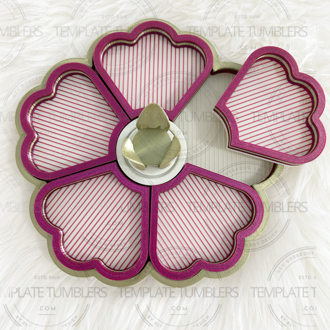 Flower Tray Olive Dark Rose, Bone
