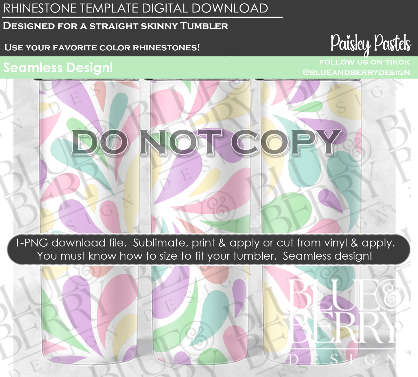 Paisleys Digital Downloads (with 26 color options)