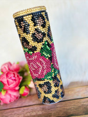 Pink Rose Leopard Template Tumbler