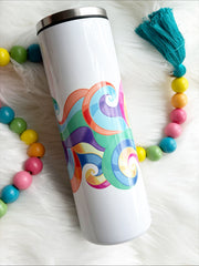 Neon Swirl Black Tumbler Sublimated