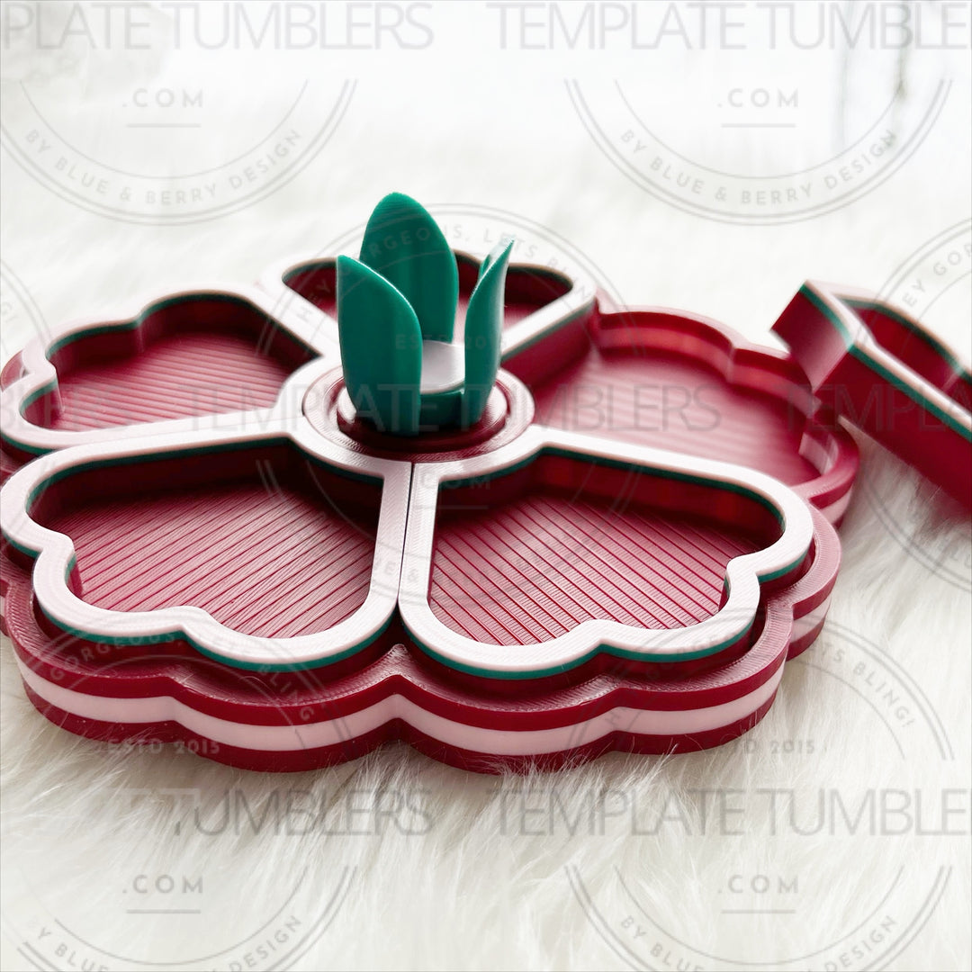 Flower Tray Dark Red-Pink-White