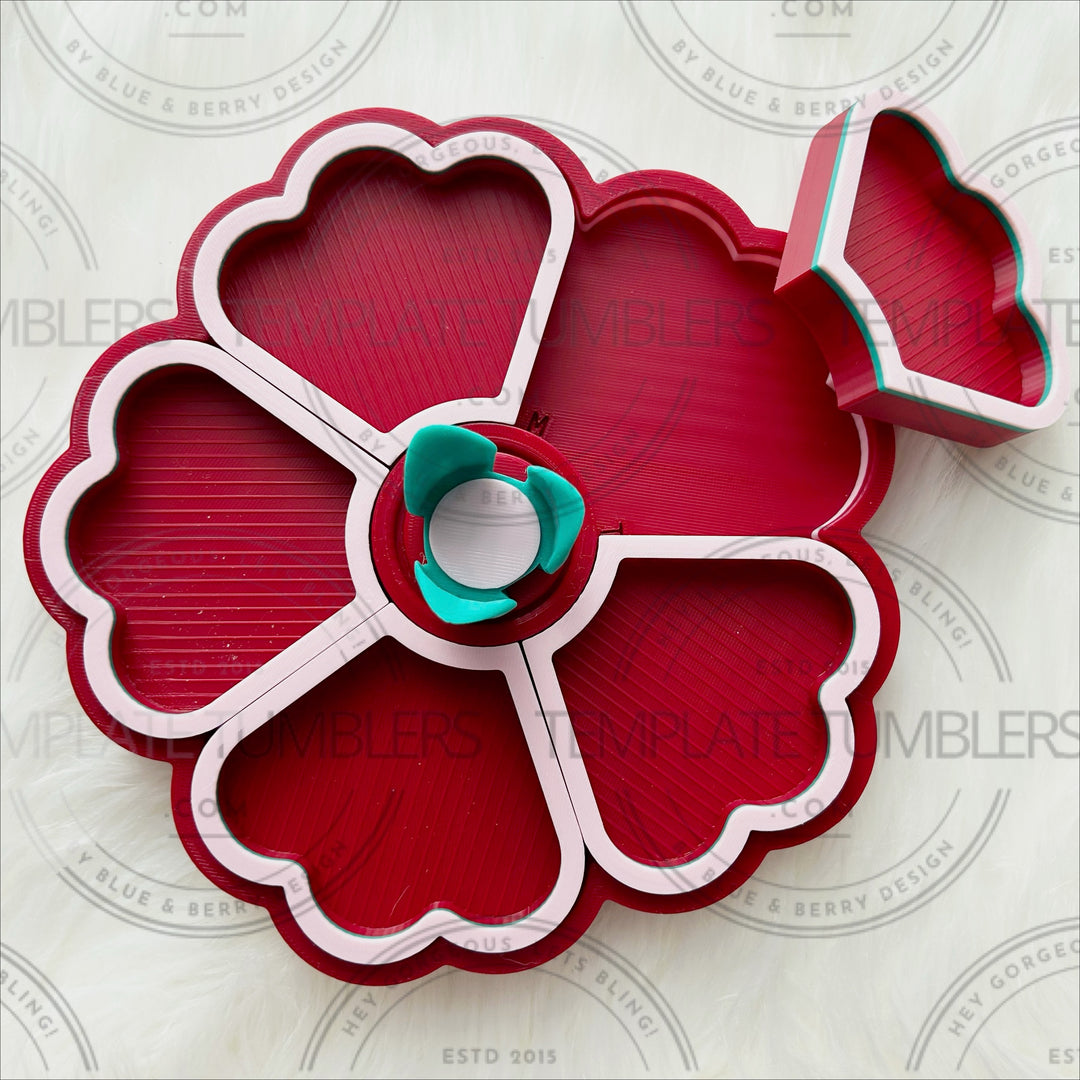 Flower Tray Dark Red-Pink-White