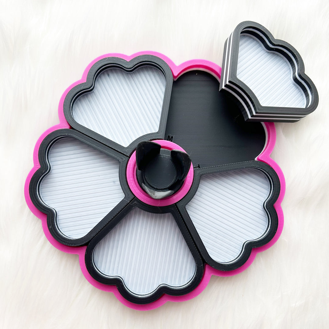 Flower Tray Black-Hot Pink-White