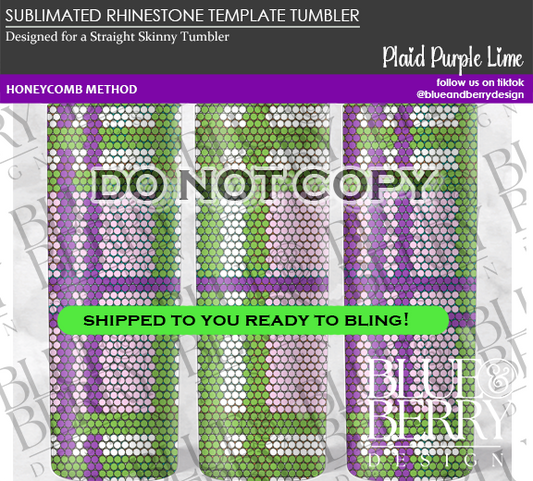 Plaid Purple Lime Template Tumbler