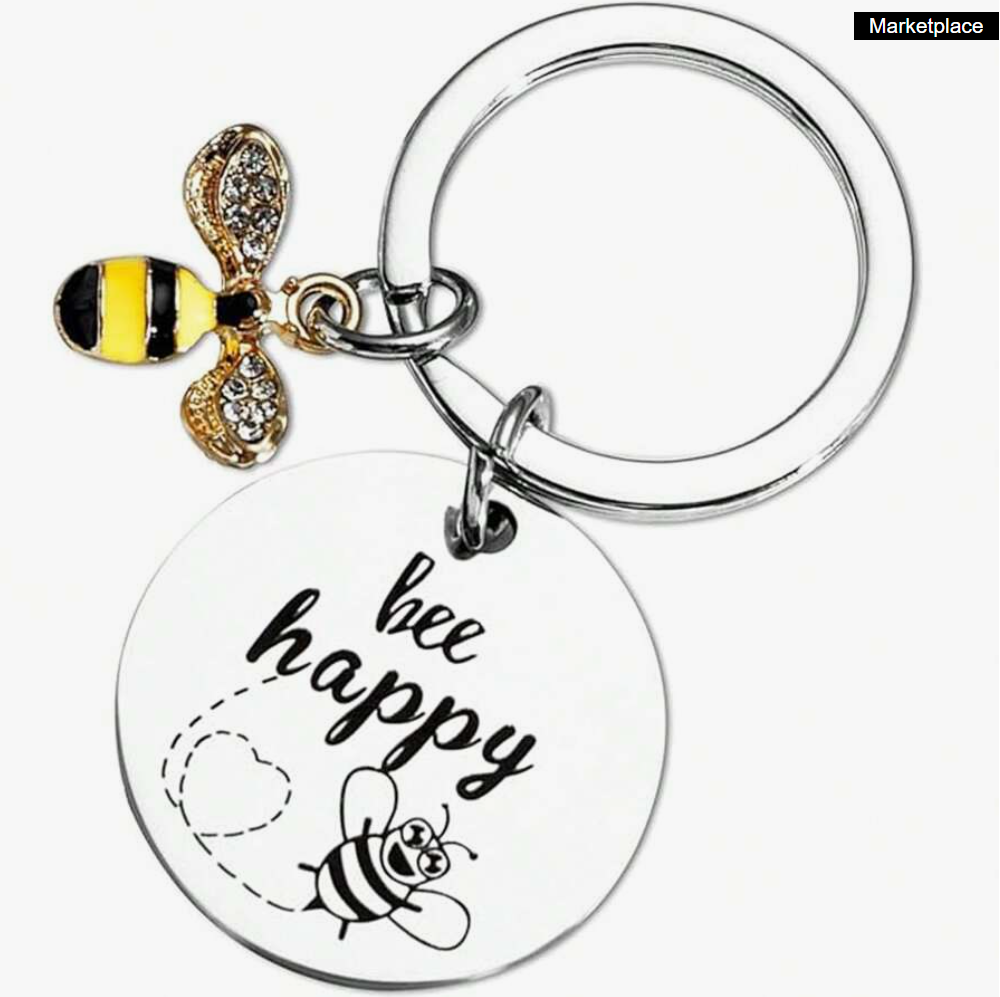 Bee Happy Keychain