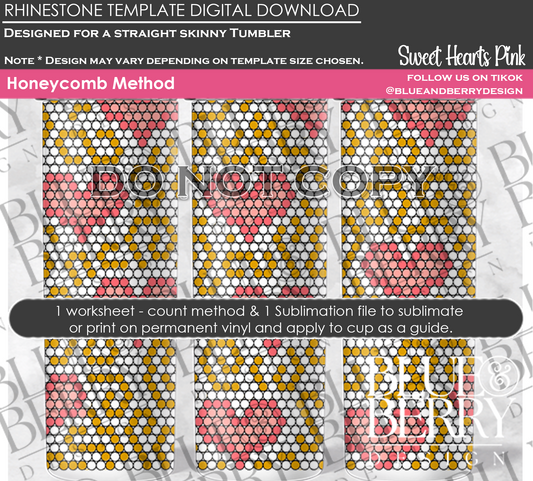 Sweet Hearts Pink Digital Download Template