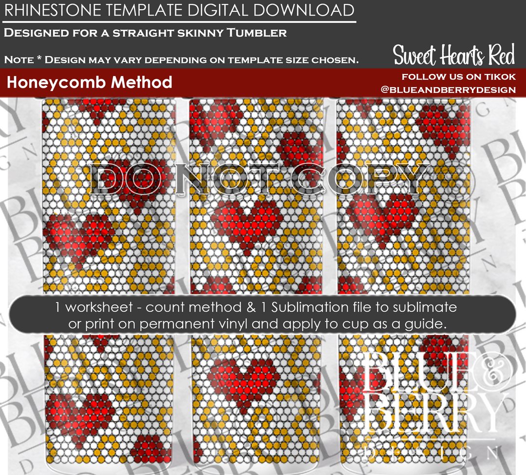 Sweet Hearts Red Digital Download Template